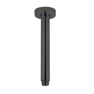 Round Gun Metal Grey Ceiling Shower Arm 200mm