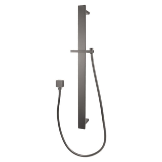 Square Gun Metal Grey Sliding Shower Rail without handheld Shower (PVC Hose)