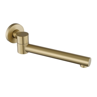 Round Brushed Brass Bathtub/Basin Swivel Wall Spout