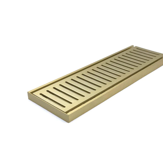 Muses Aluminium Brushed Gold Ezy Flow Floor Grate 300 * 100 * 21mm