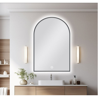 600 X 900 MM ARCHED SHAPE GUNMETAL FRAMED CARYSIL LED MIRROR