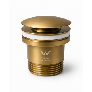 Carysil Brushed Gold 32mm No Overflow Basin Waste