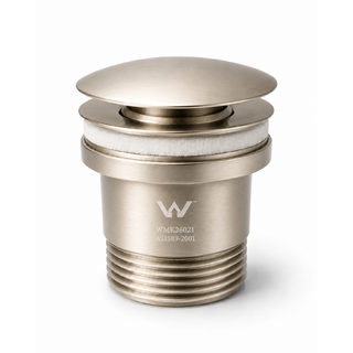 Carysil 32mm Brushed Nickel No Overflow Basin Waste