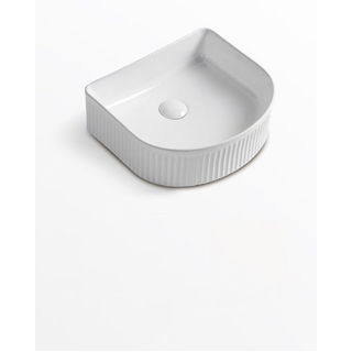 400 x 350 x 130 mm Arch Gloss White Fluted Above Counter Ceramic Basin