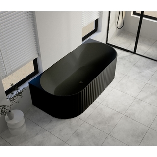 1500x750x580mm Jade Fluted Back to Wall Matte Black
