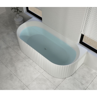 1700x800x600mm Jade Fluted Back to Wall Matte White