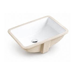 530 x 375 x 200 mm Square Gloss White Under Counter Ceramic Basin