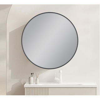 GUMMETAL FRAMED ROUND CARYSIL MIRRORS 600MM