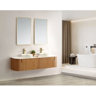 Carysil Forma 1800MM Wall Hung Walnut Side Drawer Vanities