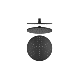 Round Black Brass Shower Head 250mm (Brass)