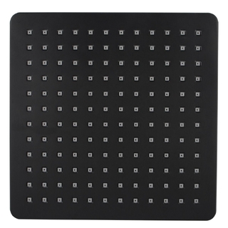 Square Black ABS Rainfall Shower Head 200mm
