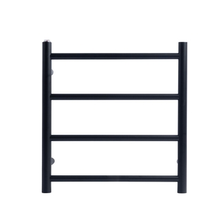 Round Matte Black Electric Heated Towel Rack 4 Bars