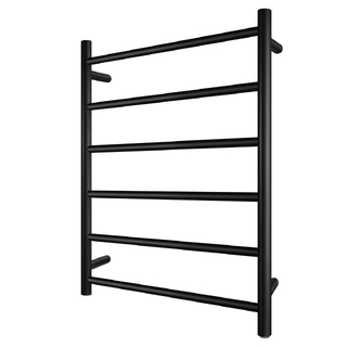 Round Black Electric Heated Towel Rack 6 Bars