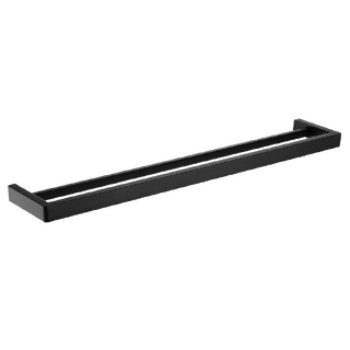 IVANO Series Square Black Double Towel Rail 800mm