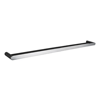 RUSHY Black and Chrome Double Towel Rail 800mm