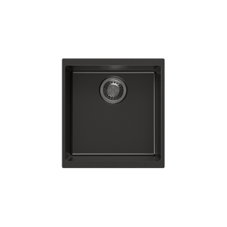 430 x 460 x 200mm Carysil Enigma 100M Single Bowl Granite Kitchen/Laundry Sink Top/Flush/Under Mount