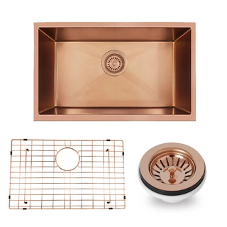 600x450x300mm Rose Gold PVD 1.2mm Handmade Top/Undermount Single Bowl Kitchen/Laundry Sink
