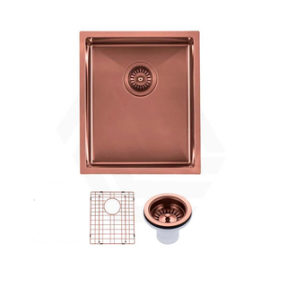 390x450x215mm Rose Gold PVD 1.2mm Handmade Top/Undermount Single Bowl Kitchen Sink