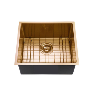 500*440*230mm Brushed Yellow Gold Hand-made Single Bowl Kitchen Sink(Round Edges)