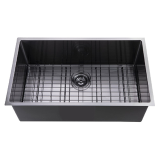 762*457*254mm Gun Metal Grey Hand-made Single Bowl Kitchen Sink(Round Edges)