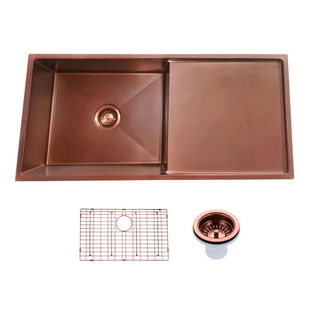 960*450*230mm Gun Metal Grey Hand-made Single Bowl Kitchen Sink(Round Edges)