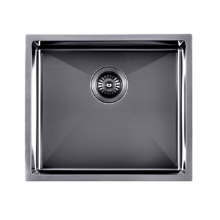 510*450*230mm Gun Metal Grey Hand-made Single Bowl Kitchen Sink(Round Edges)