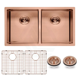 770*450*215mm Rose Gold PVD  Hand-made Double Bowl Kitchen Sink