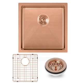 440x440x205mm Rose Gold PVD Stainless Steel Handmade Single Bowl Sink for Flush Mount and Undermount