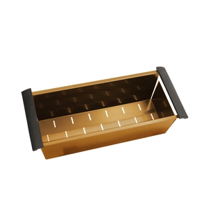 450mm Square Stainless Steel Gold Colander for Kitchen Sink