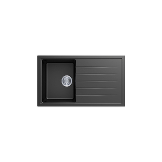 860 x 500 x 205mm Carysil Vivaldi D100 Single Bowl With Drainer Board Granite Kitchen Sink Top/Flush/Under Mount