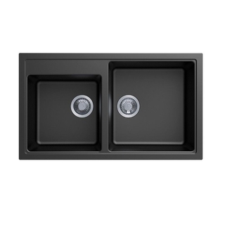 860 x 500 x 205mm Carysil N200 Double Bowl Granite Kitchen Sink Top/Flush/Under Mount