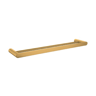Esperia Brushed Yellow Gold Solid Brass Double Towel Rail 600mm