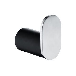 Esperia Black & Chrome Round Robe Hook