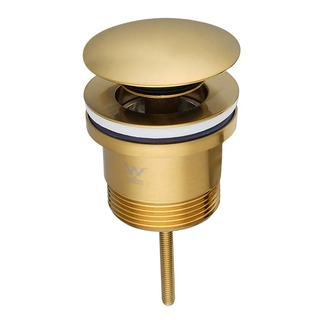 Brushed Brass (Dark Gold) UNIVERSAL Pop Up & PULL OUT Basin & BATH COMPLIANT Waste Overflow or Non (Suits 32 & 40mm)