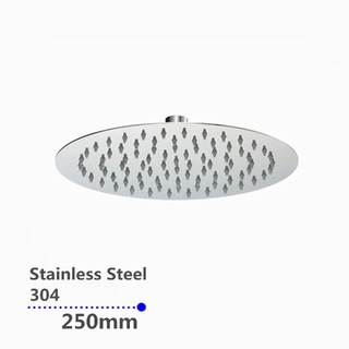 Chrome Rain SLIM SHOWER HEAD ONLY 250mm Curve Round Design