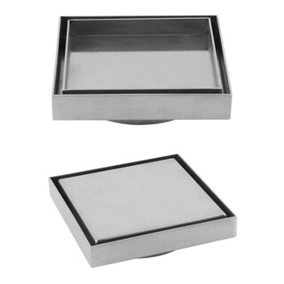 Tile Insert or Plain Lid Floor Shower Waste Grate 120x120mm 85mm Outlet