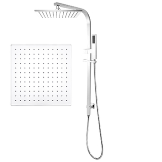 Chrome Finish Square Dual Shower Station 250mm Head & Hand Held