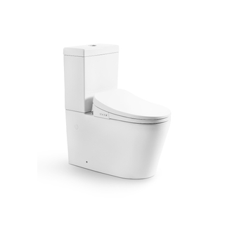 BIDET SEAT & Rimless Back To Wall Toilet Suite Ceramic Curve Design S&P Trap Soft Close Seat