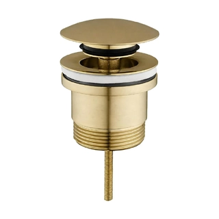 Light Brushed Gold UNIVERSAL Pop Up & PULL OUT Basin & BATH COMPLIANT Waste Overflow or Non (Suits 32 & 40mm)