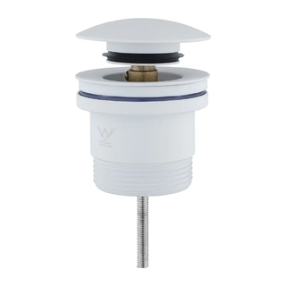 Matte White UNIVERSAL Pop Up & Pull Out Basin & BATH COMPLIANT Waste Overflow or Non (Suits 32 & 40mm)