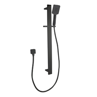 Bellino Matte Black Square Handheld Shower Rail Set