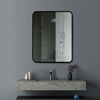 500*650*40mm Square Black Frame Mirror