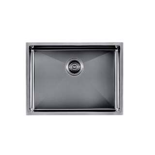 600x450x230mm Gun Metal Grey 1.2mm Handmade Top/Undermount Single Bowl Kitchen Sink 304 Stainless Steel