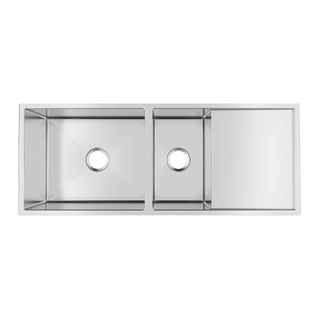 1160x460x230mm Stainless Steel 3mm Handmade Top/Undermount 1 & 1/2 Bowls Kitchen Sink With Drainer