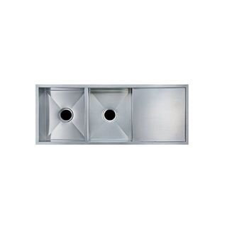 1160x460x230mm Stainless Steel 1.2mm Handmade Top/Undermount Double Bowls Kitchen Sink