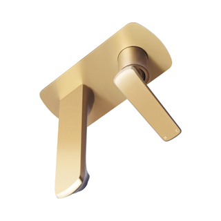 Esperia Brushed Yellow Gold Wall Mixer With Spout
