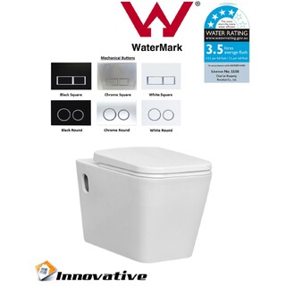Wall Hung Wall Mount Toilet, Soft Close Seat,In Wall Concealed Cistern WELS4* Cu