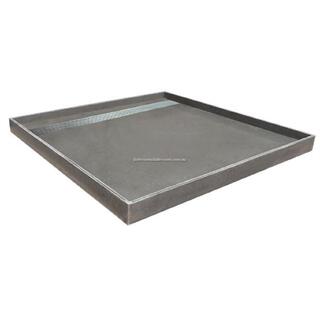 Uni Slimline Tile Over Tray 940x1240x25mm Shower Base & Linear Wire Stainless Channel Grate Waterproof